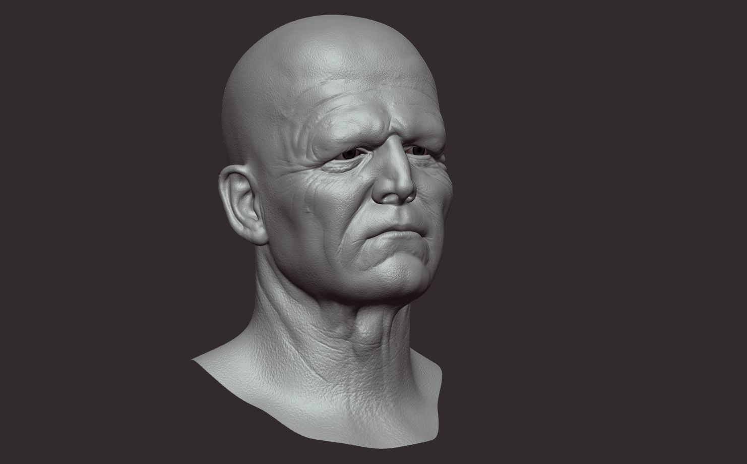 Traditionalhead01 Low-poly 3D model_1