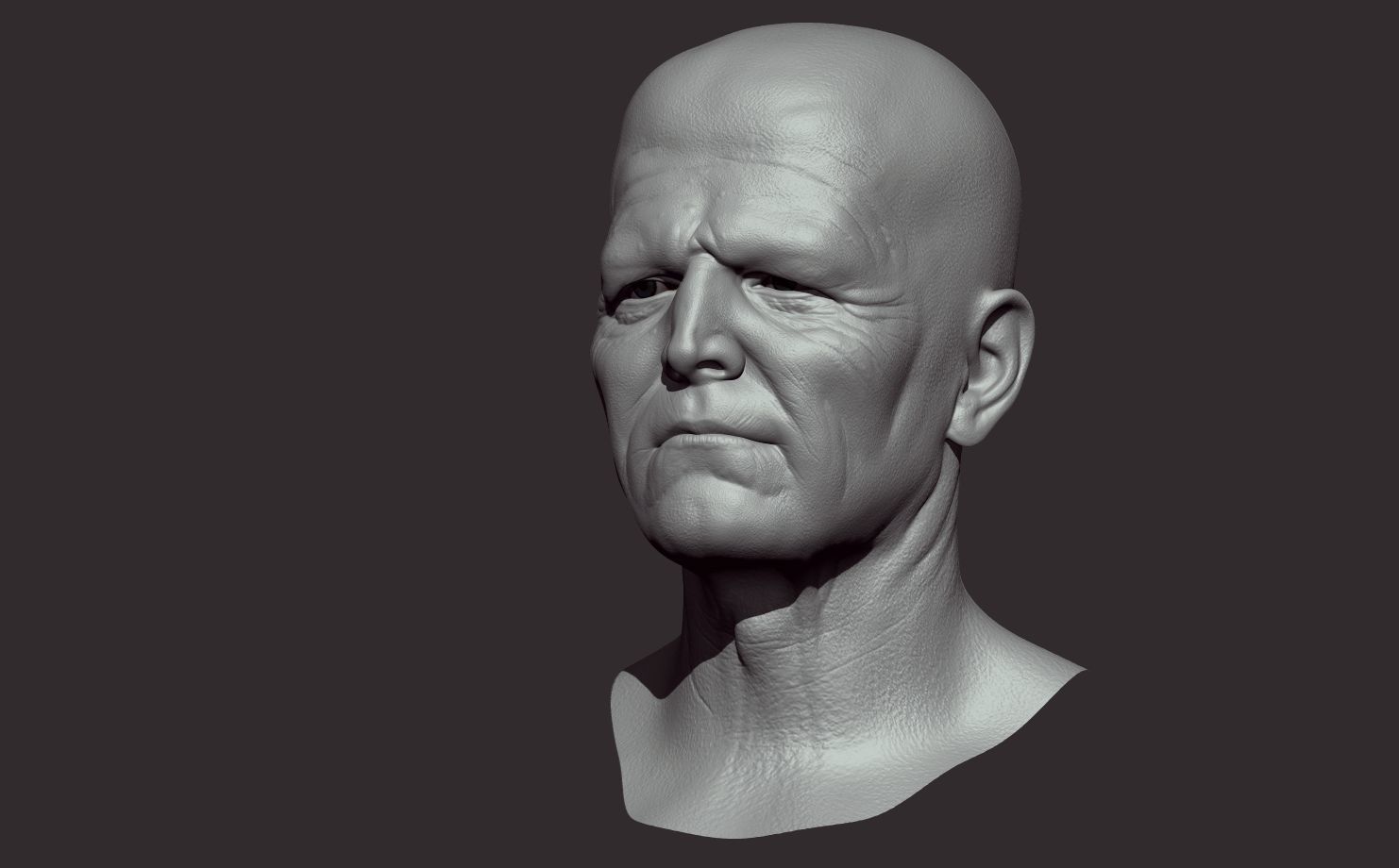 Traditionalhead01 Low-poly 3D model_2