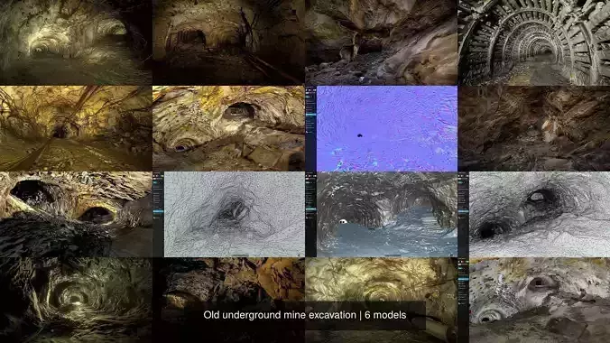 Old underground mine excavation 3D Model Collection