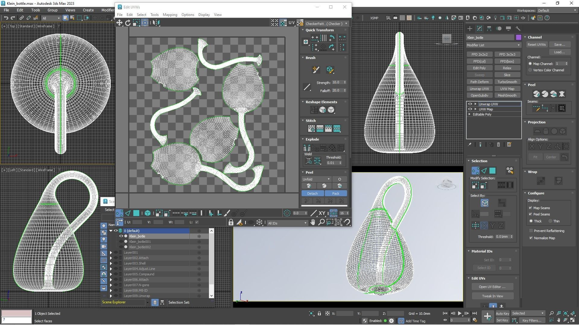 Klein bottle CG 3D model_3