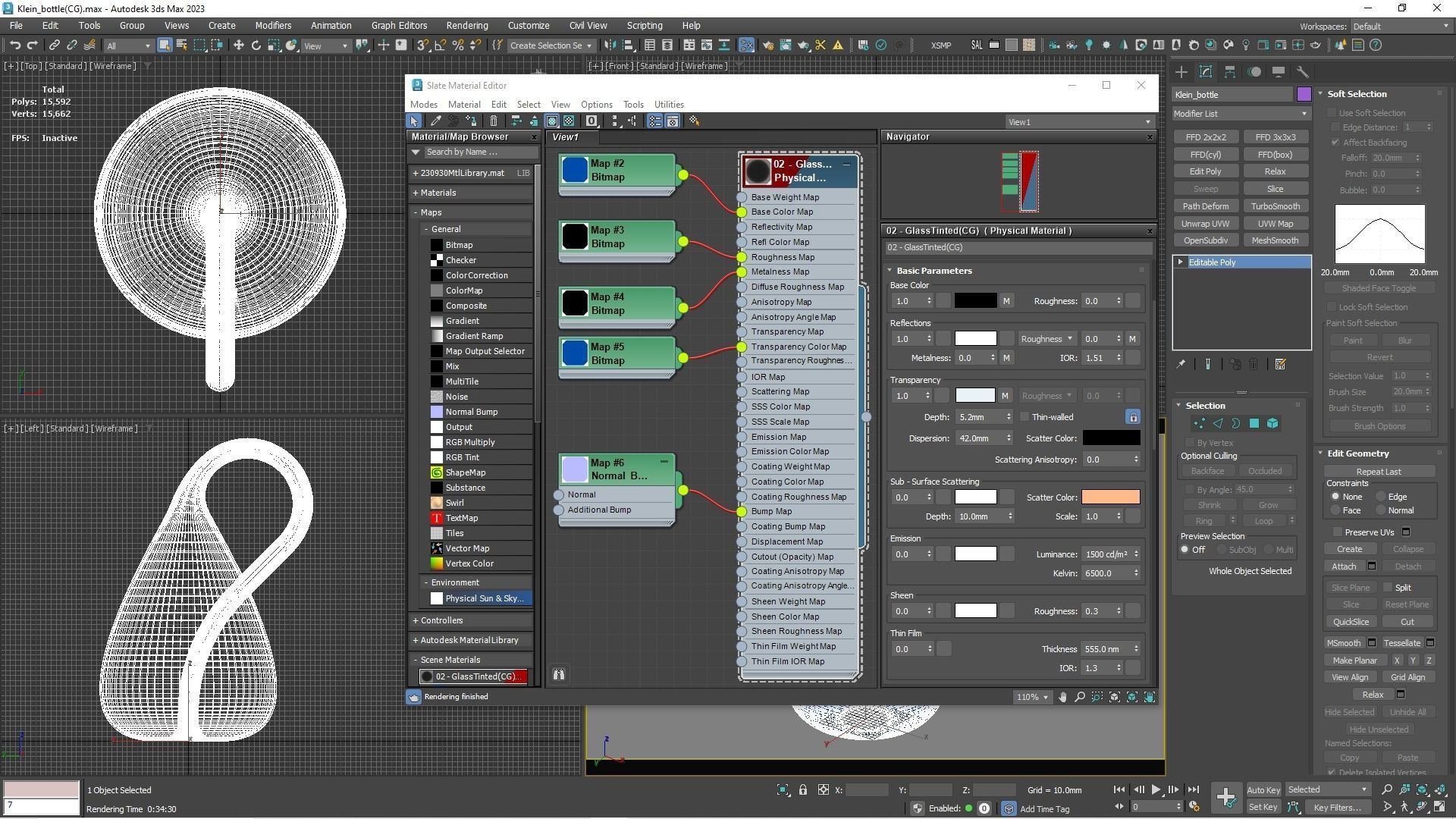Klein bottle CG 3D model_2