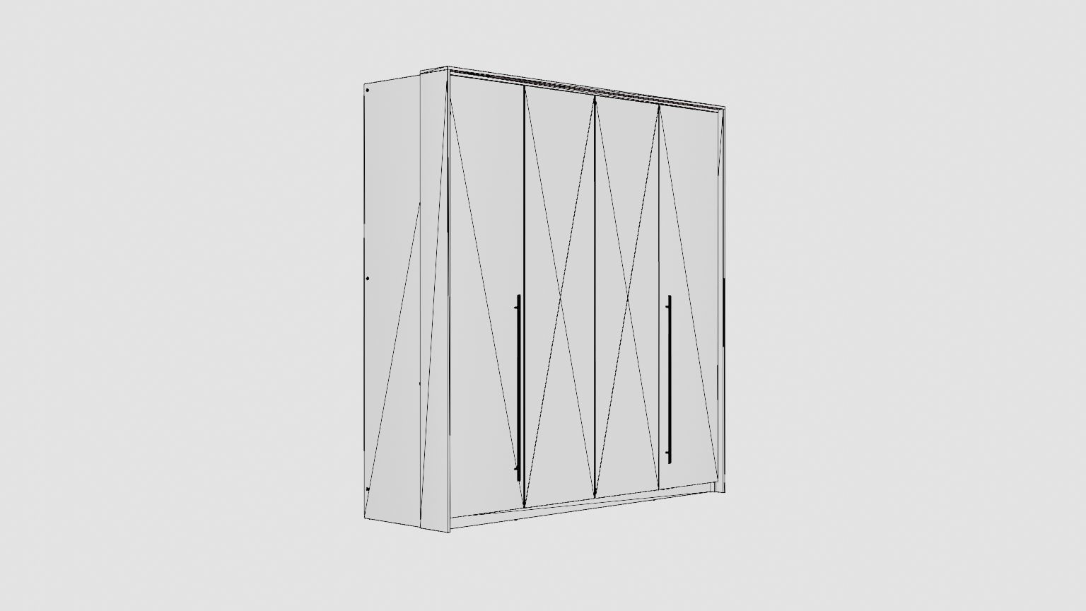 Wardrobe BREMA 210 White plus Mirror Low-poly 3D model_7