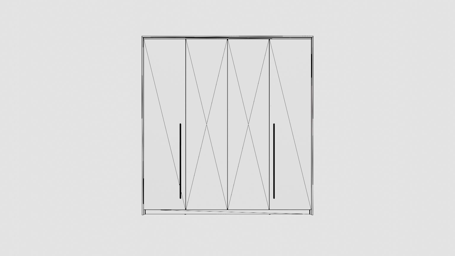 Wardrobe BREMA 210 White plus Mirror Low-poly 3D model_6
