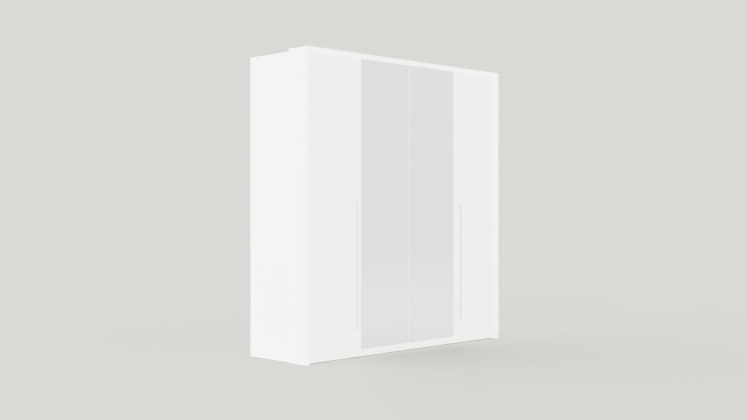 Wardrobe BREMA 210 White plus Mirror Low-poly 3D model_1