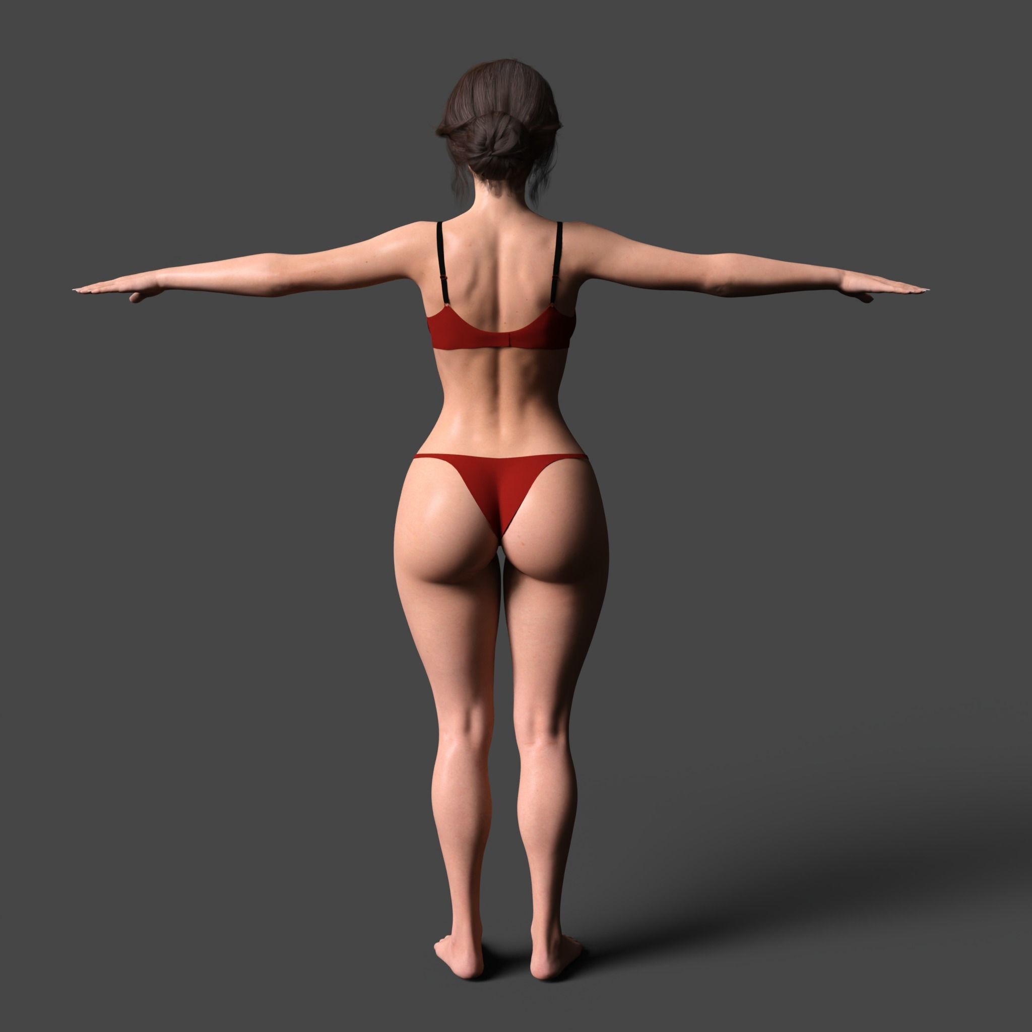 Beautiful Girl Model Rigged Low Poly- Lara Low-poly 3D model_2