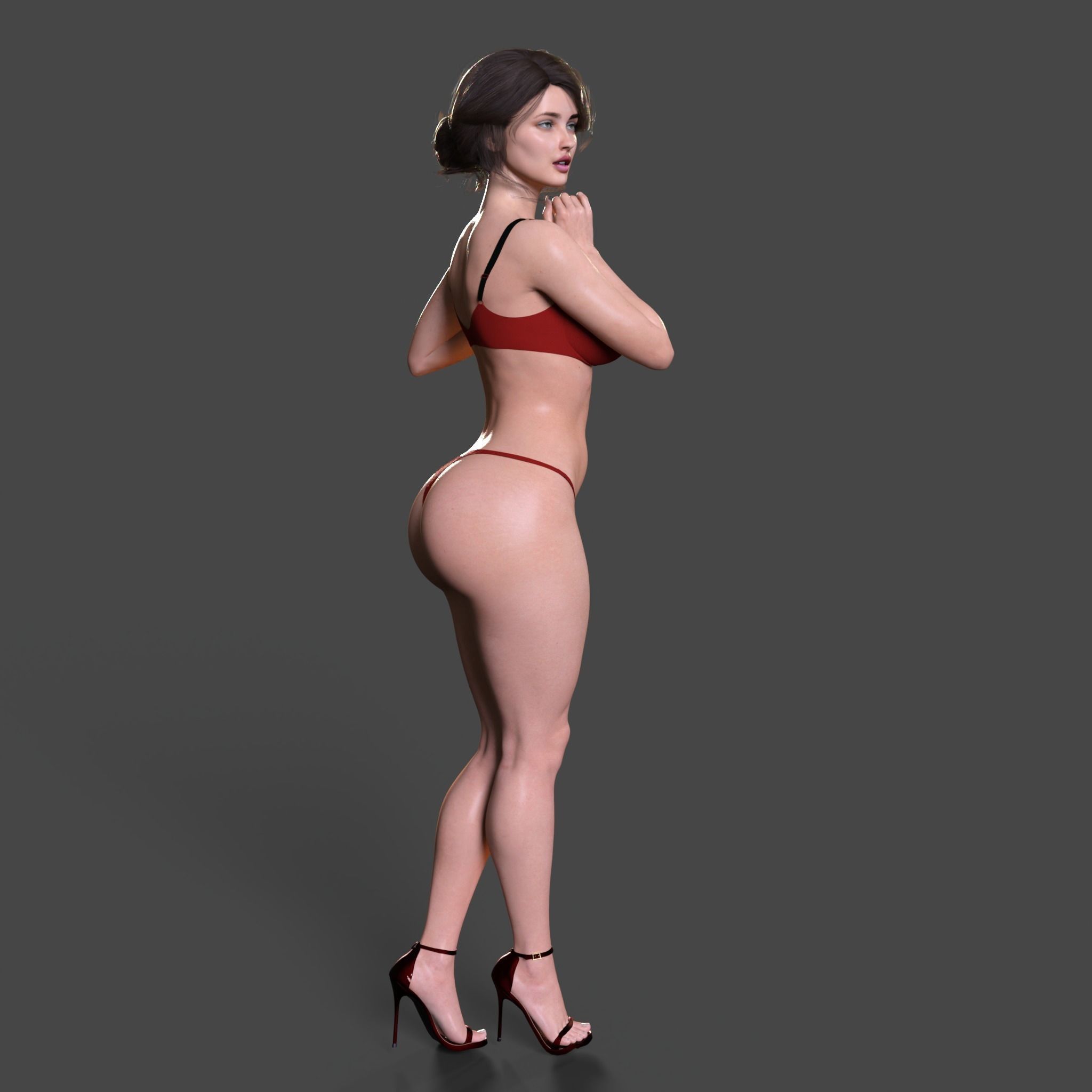 Beautiful Girl Model Rigged Low Poly- Lara Low-poly 3D model_7