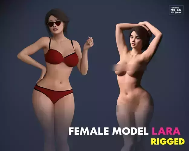 Beautiful Girl Model Rigged Low Poly- Lara Low-poly 3D model