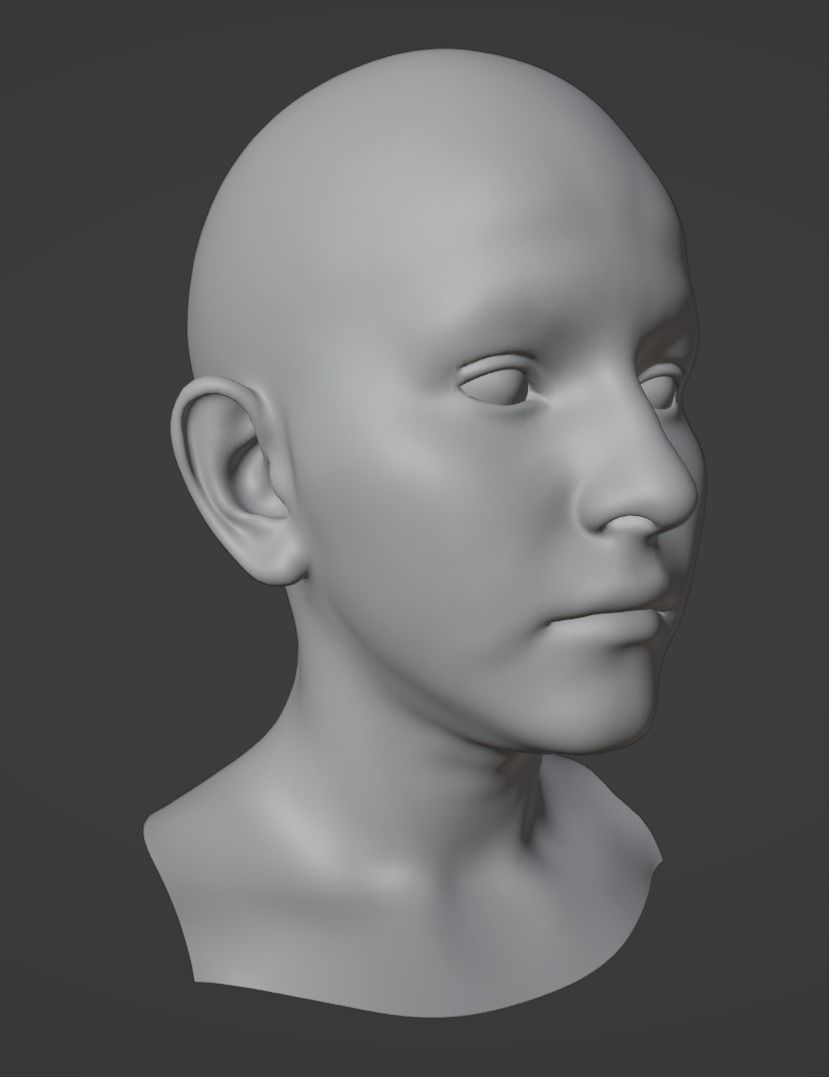 Realistic Female Head 3D model 3D model_4