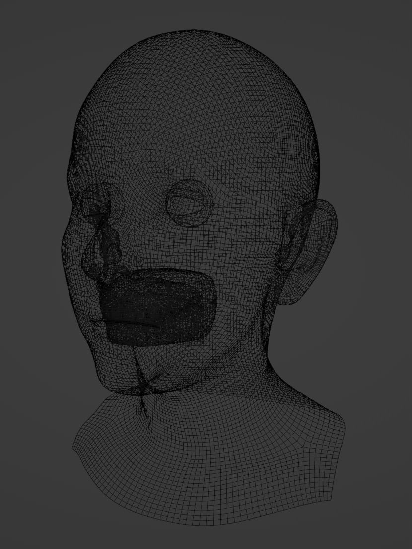 Realistic Female Head 3D model 3D model_2