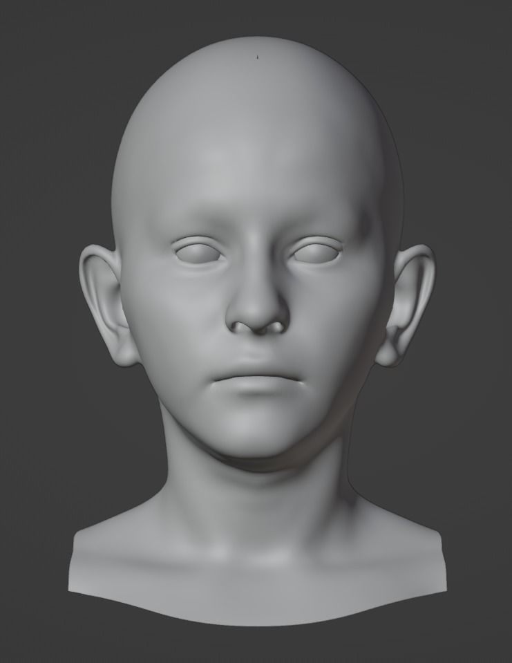 Realistic Female Head 3D model 3D model_7