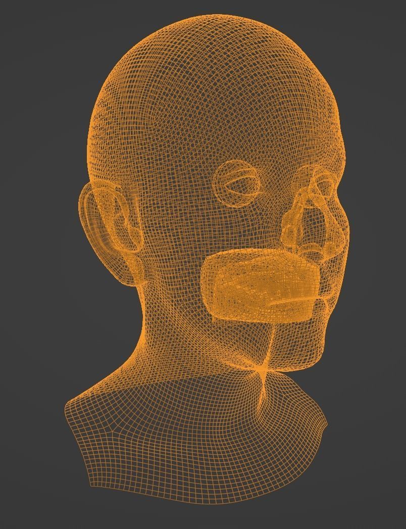 Realistic Female Head 3D model 3D model_5