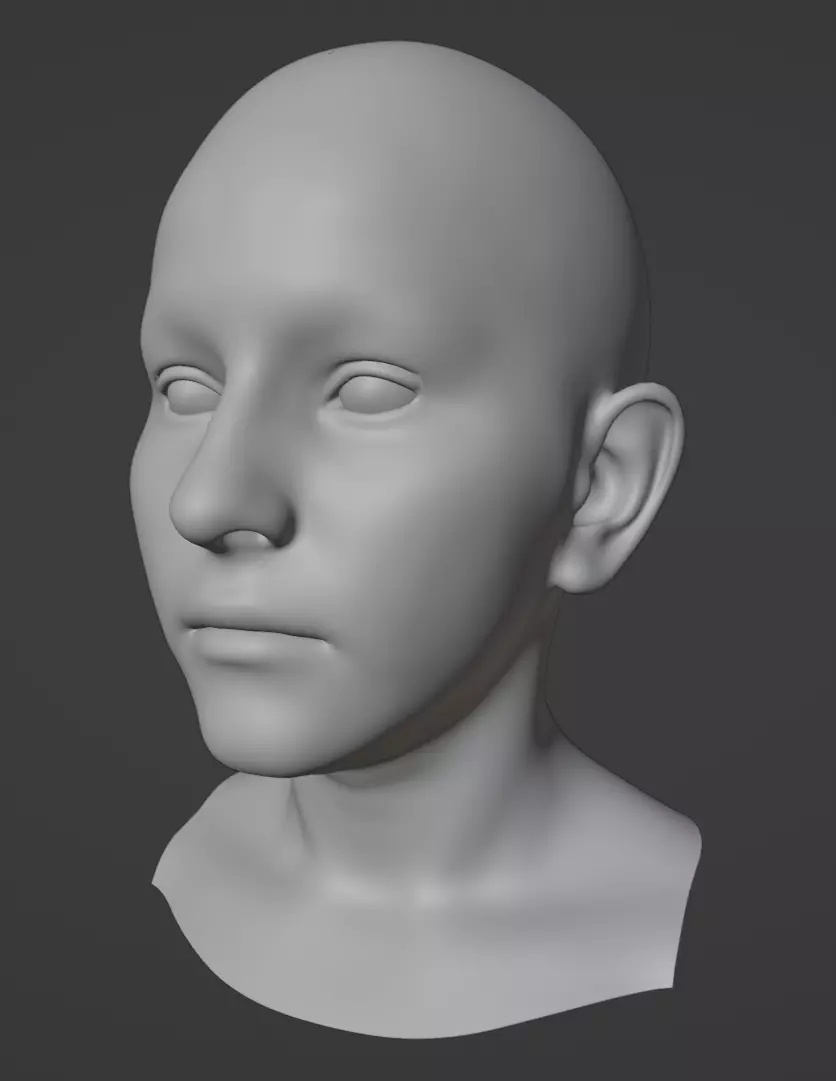 Realistic Female Head 3D model 3D model_0