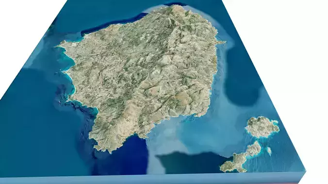 Naxos island 3d model terrain