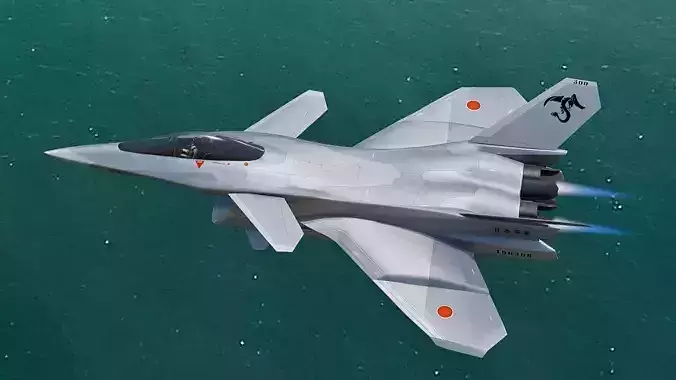 FA-27C Japan Anime Fighter - Rigged with high resolution cocpit Low-poly 3D model