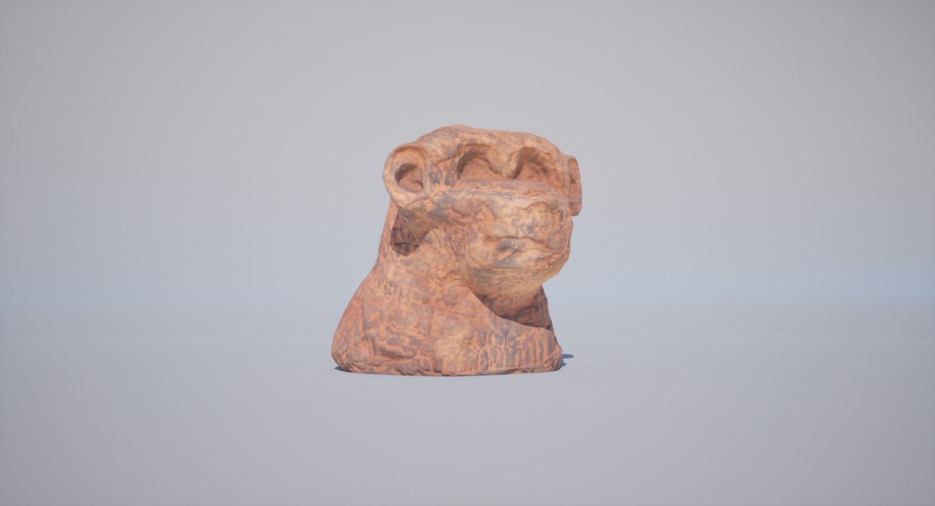 God Statue Thot Head Low-poly 3D model_7