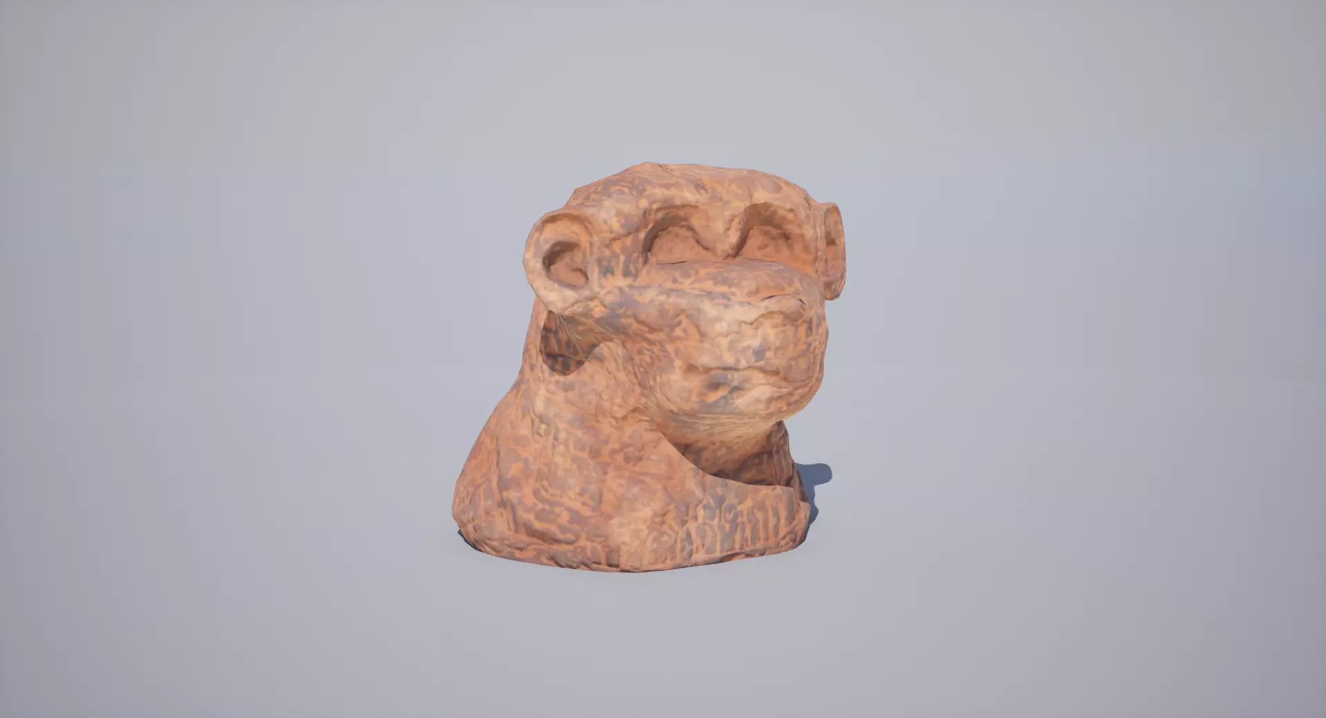 God Statue Thot Head Low-poly 3D model_0