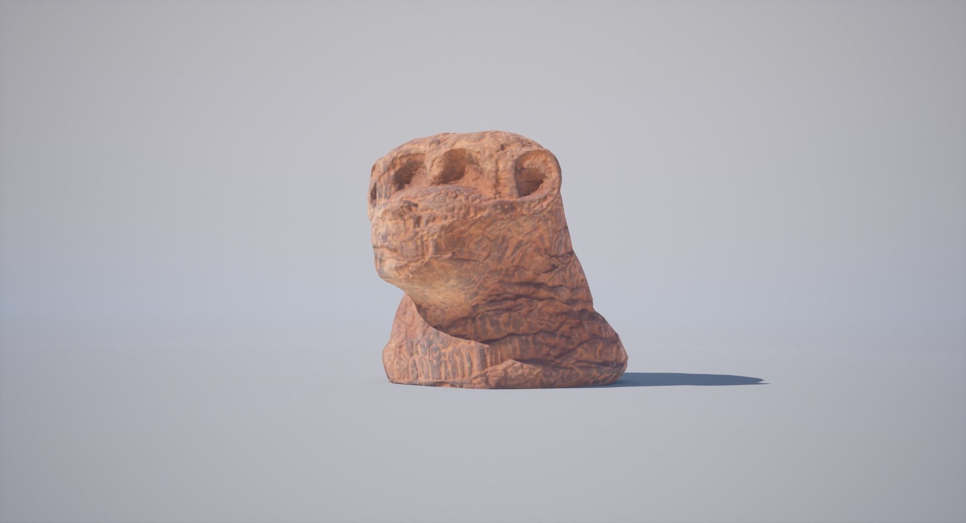 God Statue Thot Head Low-poly 3D model_6