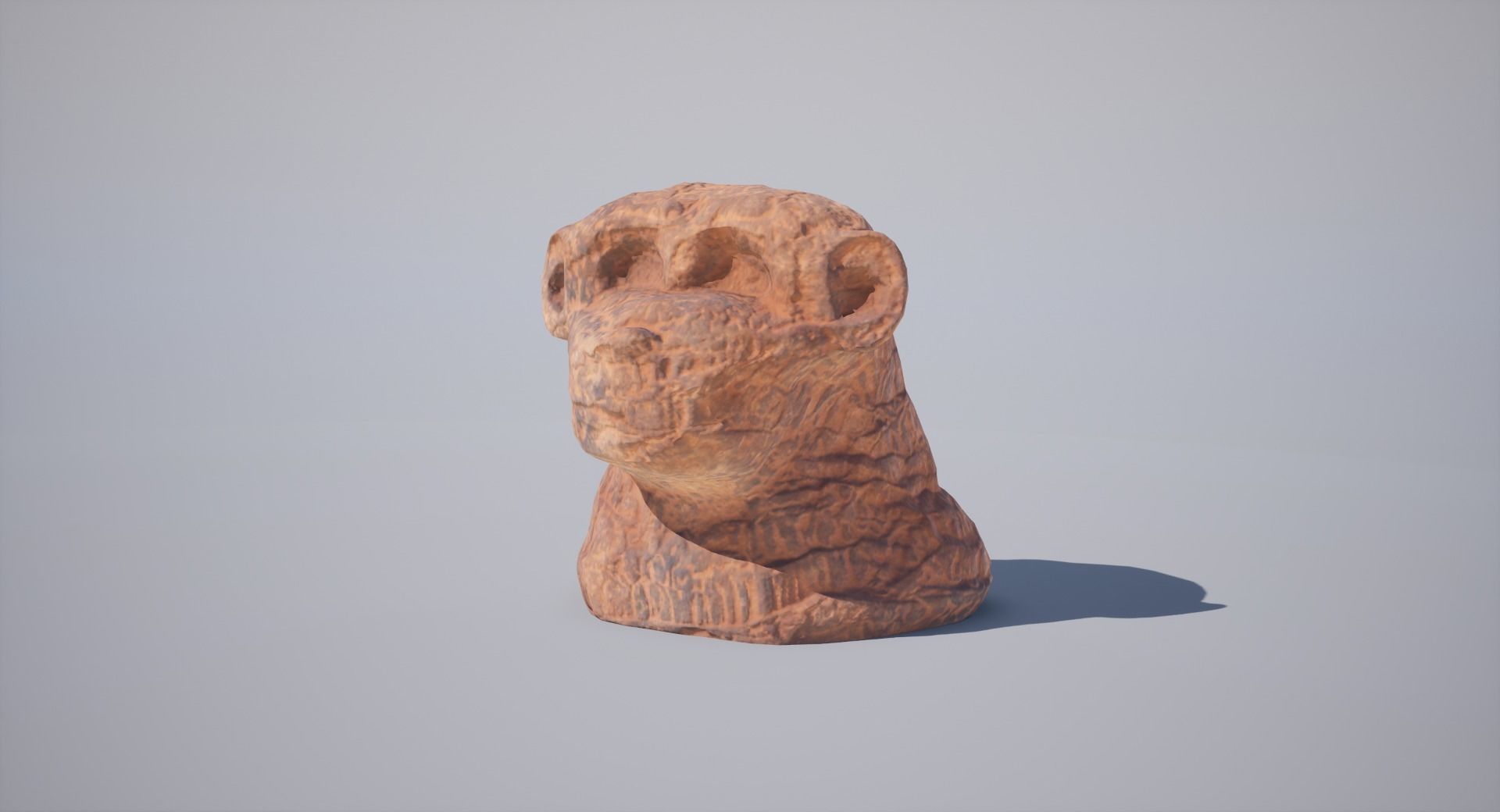 God Statue Thot Head Low-poly 3D model_8