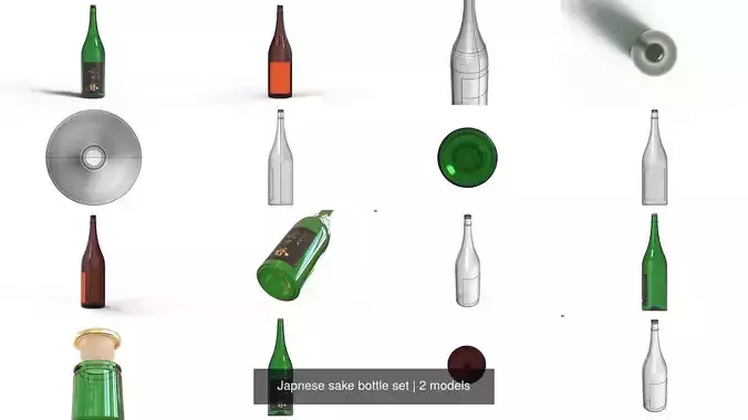 Japnese sake bottle set