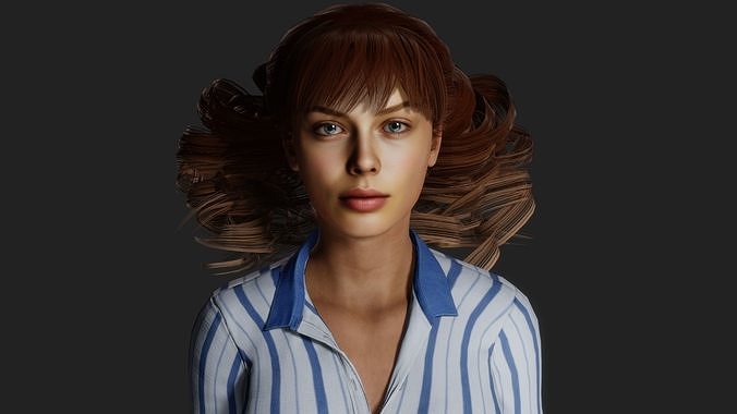 Woman with perfect facial features 3D model