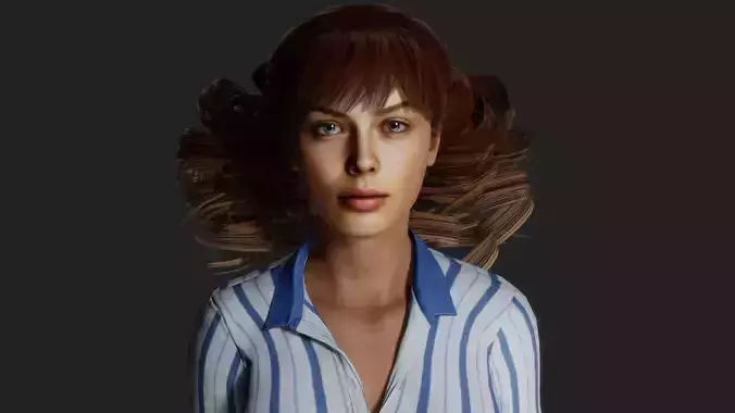 Woman with perfect facial features