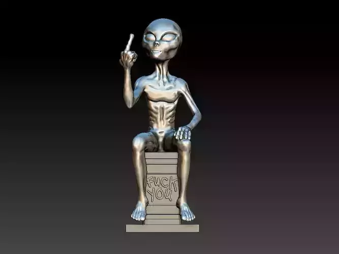 RUDE ALIEN - MIDDLE FINGER - FUCK YOU 3D print model