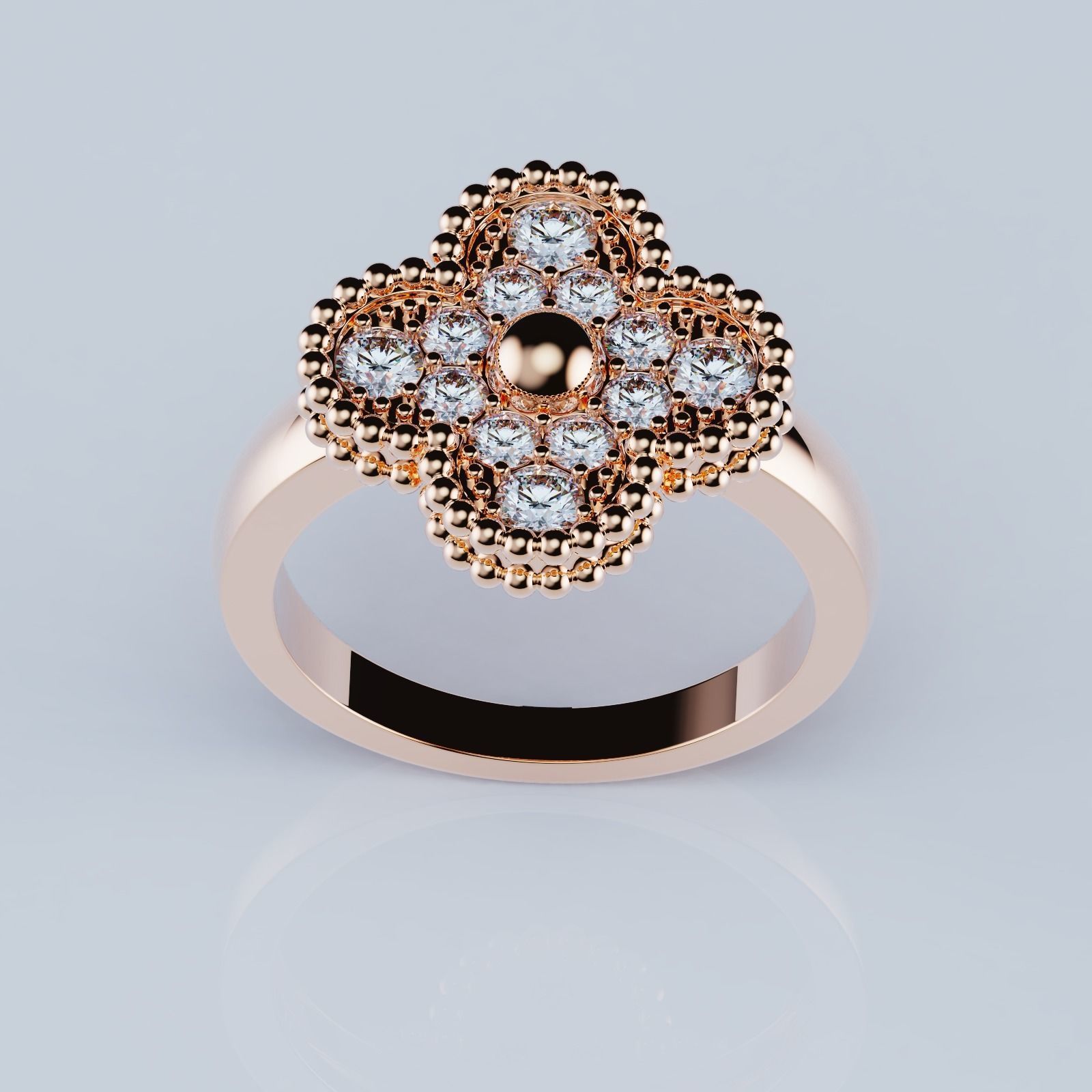 Rings Collection All Sizes Perlee Alhambra 01 3D print model_6