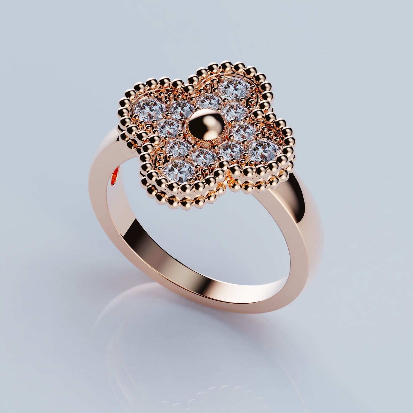 Rings Collection All Sizes Perlee Alhambra 01 3D print model_3