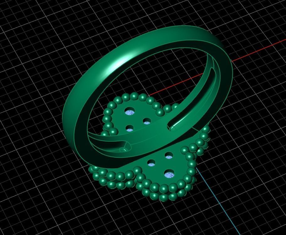 Rings Collection All Sizes Perlee Alhambra 01 3D print model_9