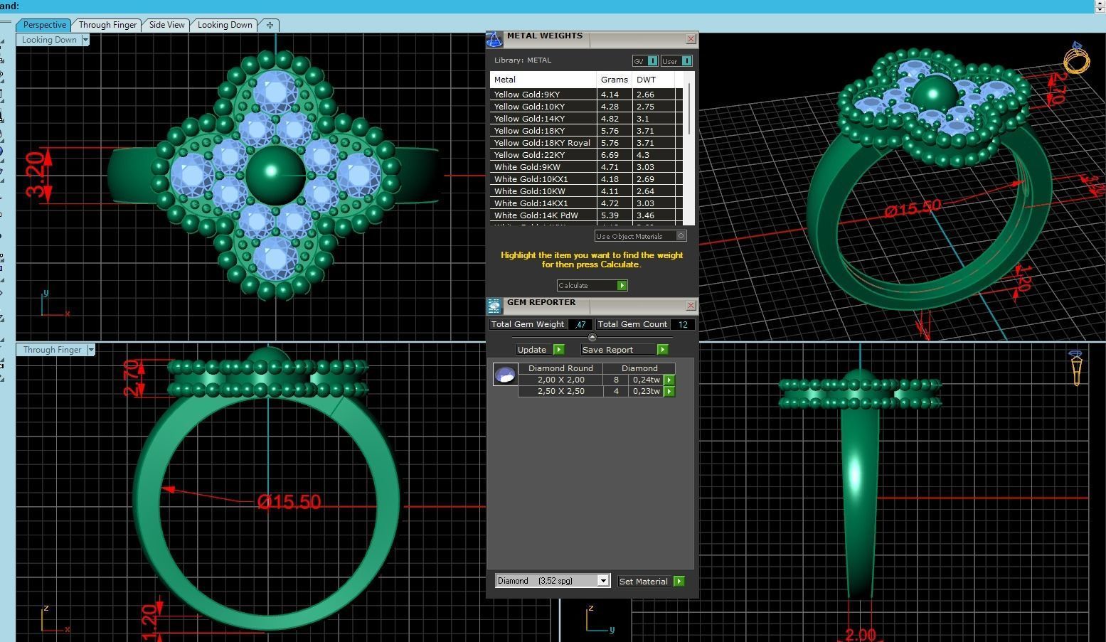 Rings Collection All Sizes Perlee Alhambra 01 3D print model_8