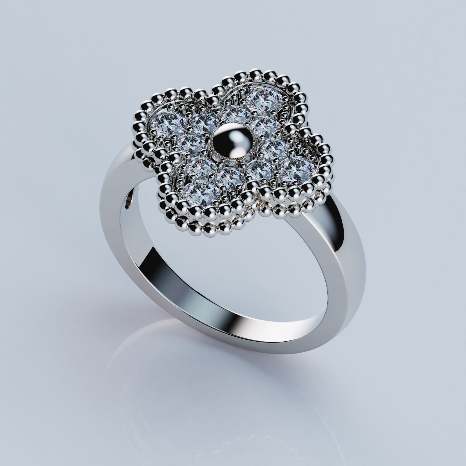 Rings Collection All Sizes Perlee Alhambra 01 3D print model_4