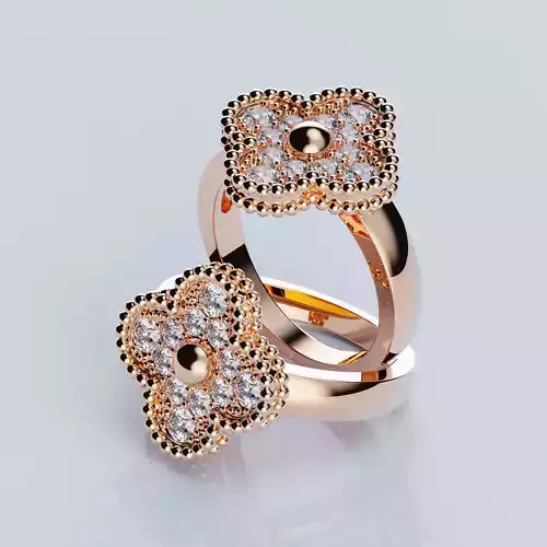 Rings Collection All Sizes Perlee Alhambra 01 3D print model