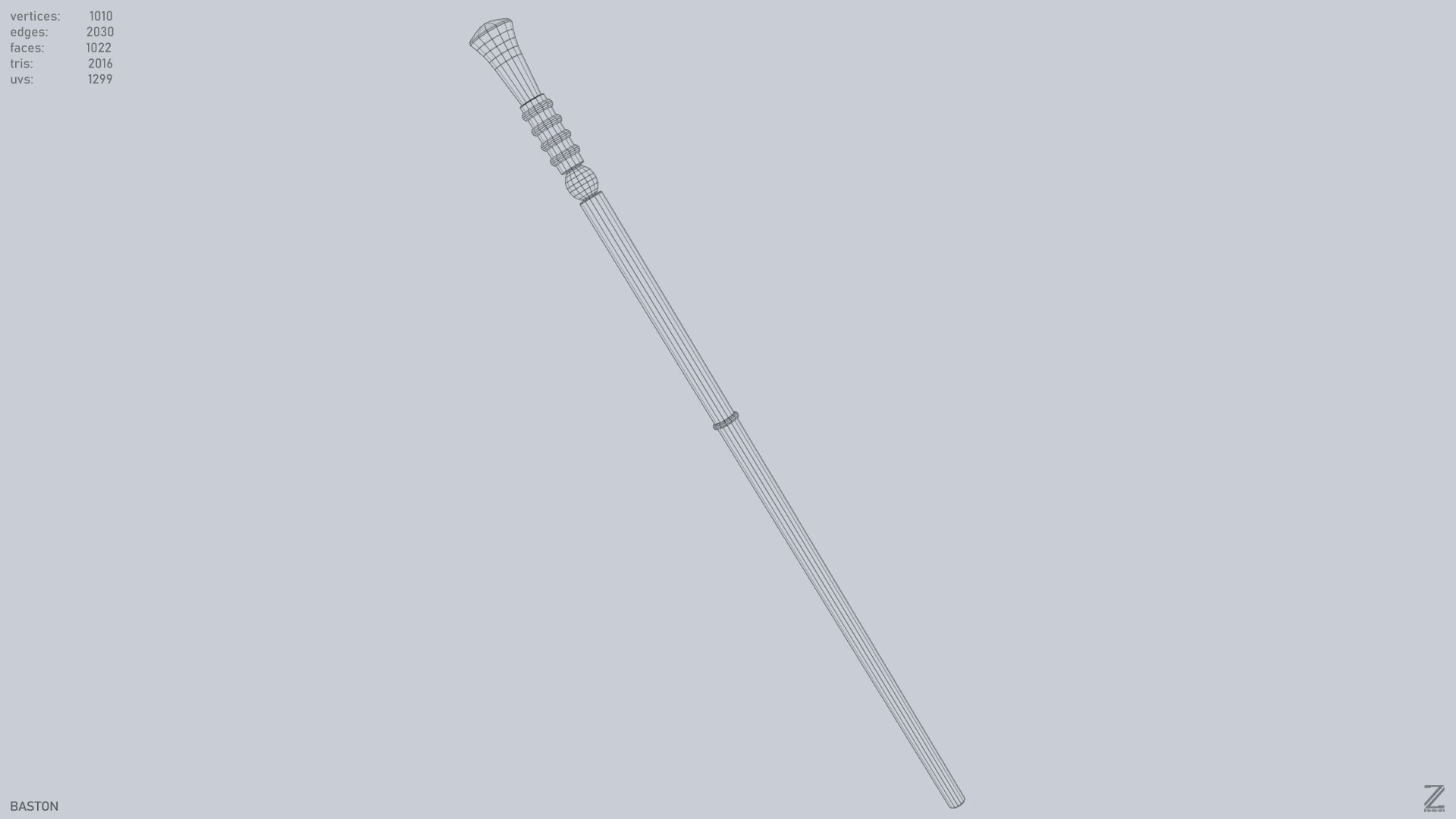 Baston Low-poly 3D model_15