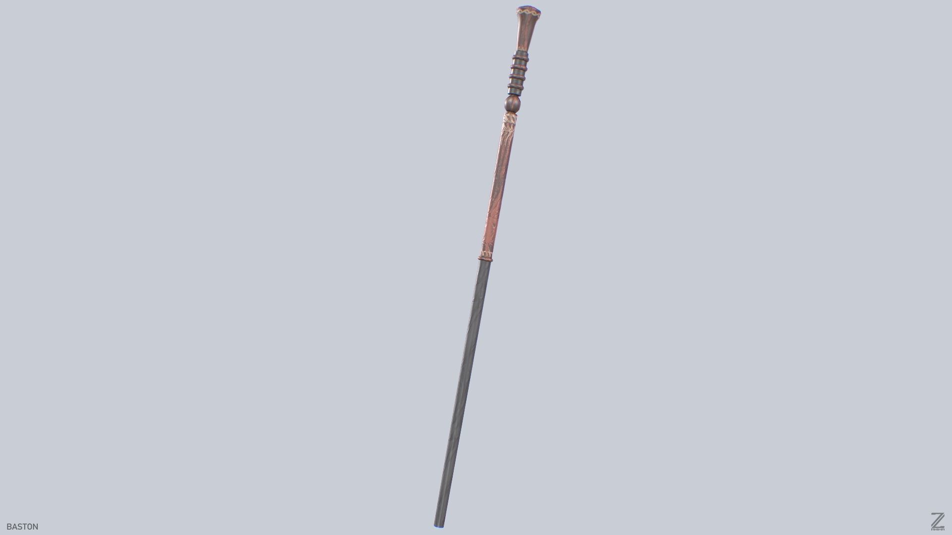 Baston Low-poly 3D model_5