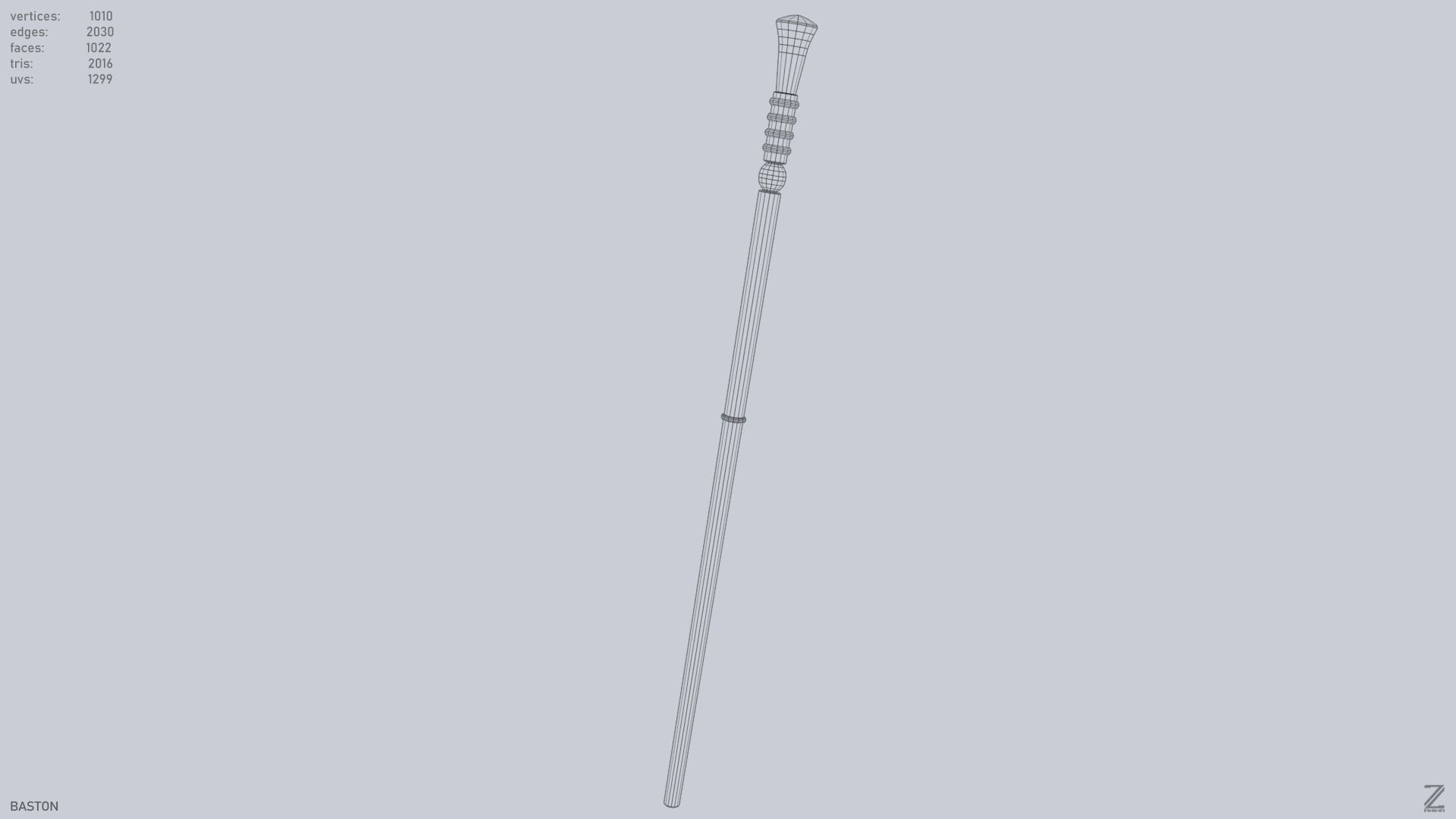 Baston Low-poly 3D model_14