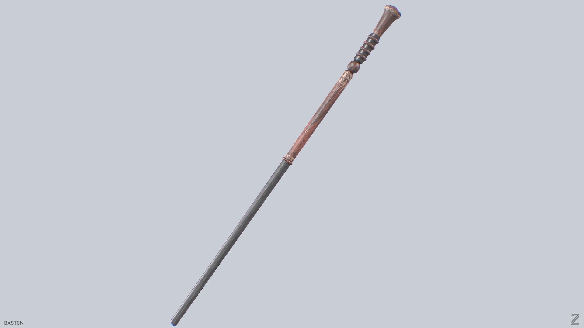 Baston Low-poly 3D model_6