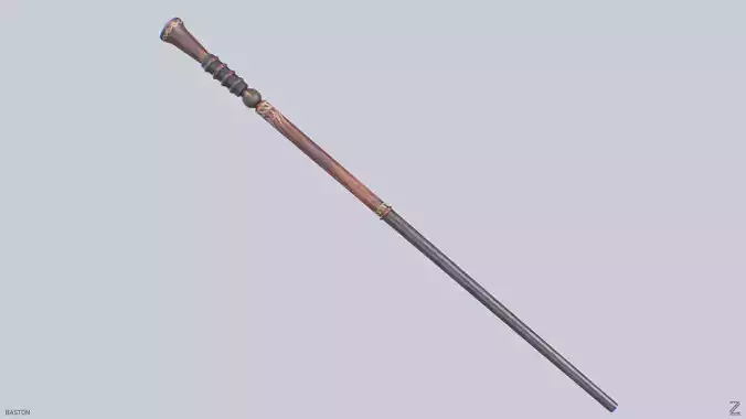 Baston Low-poly 3D model
