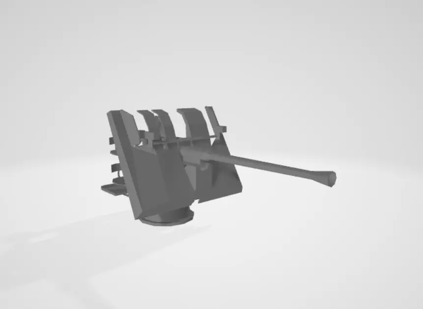 GERMAN WW2 FLAK AA GUN Low-poly 3D model