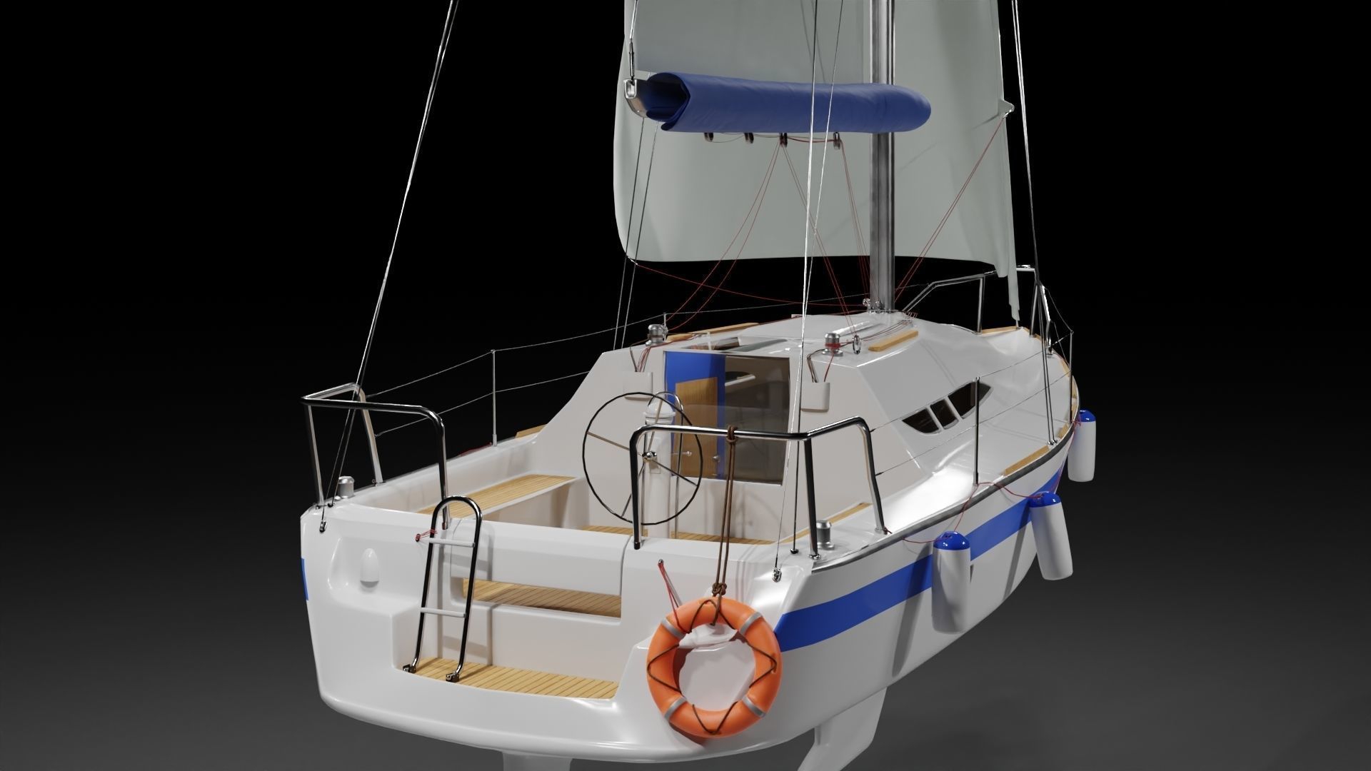 Boat and Boat-Jeanneau collection 2008 Low-poly 3D model_1