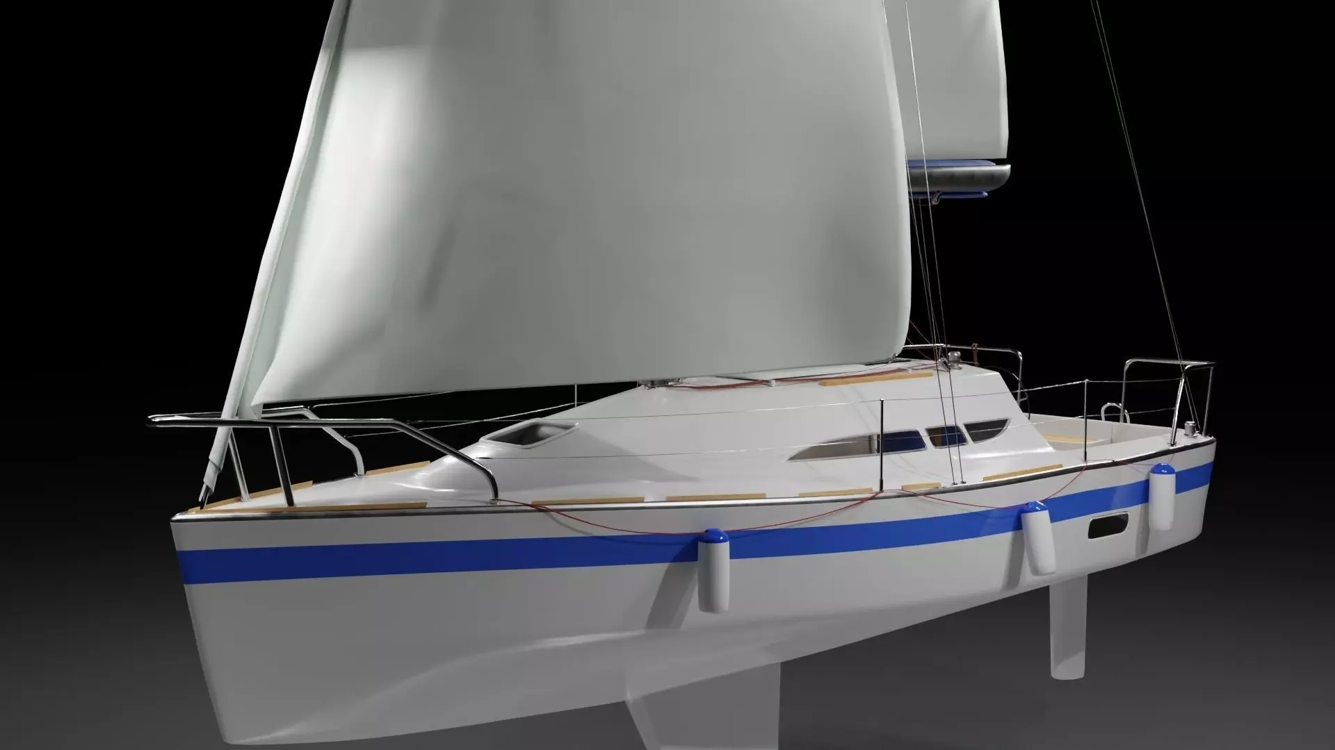 Boat and Boat-Jeanneau collection 2008 Low-poly 3D model_0