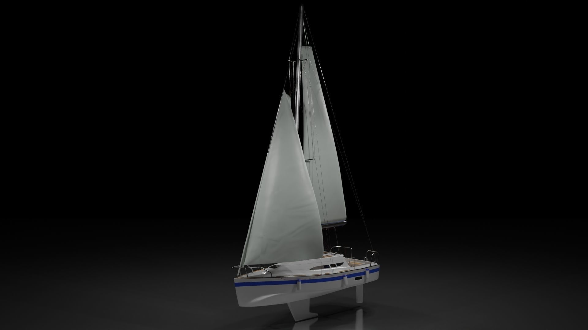 Boat and Boat-Jeanneau collection 2008 Low-poly 3D model_3