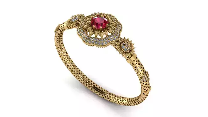 Ruby flower bracelet