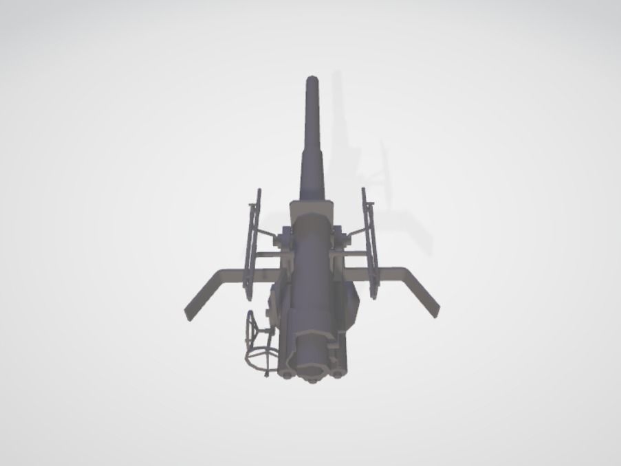 NAVAL GUN WW1 and WW2 Low-poly 3D model_4