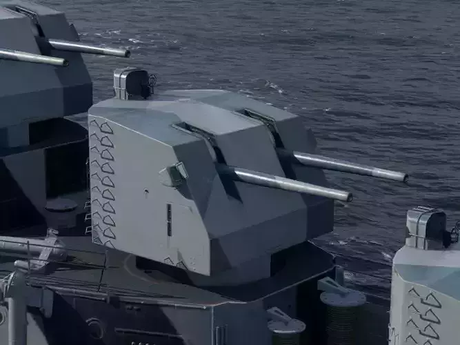 US AMERICAN 127MM TWIN AA ANTI AIRCRAFT GUN 