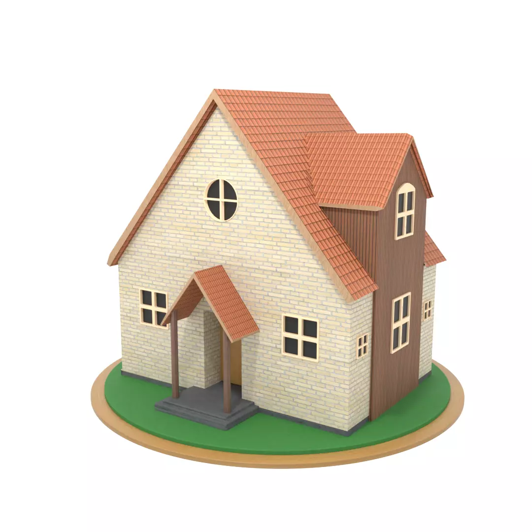 Single Family House Model 3D model_0
