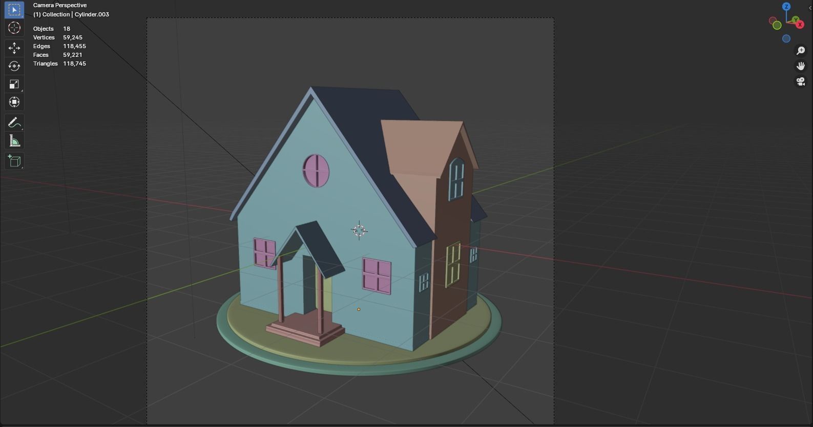 Single Family House Model 3D model_3