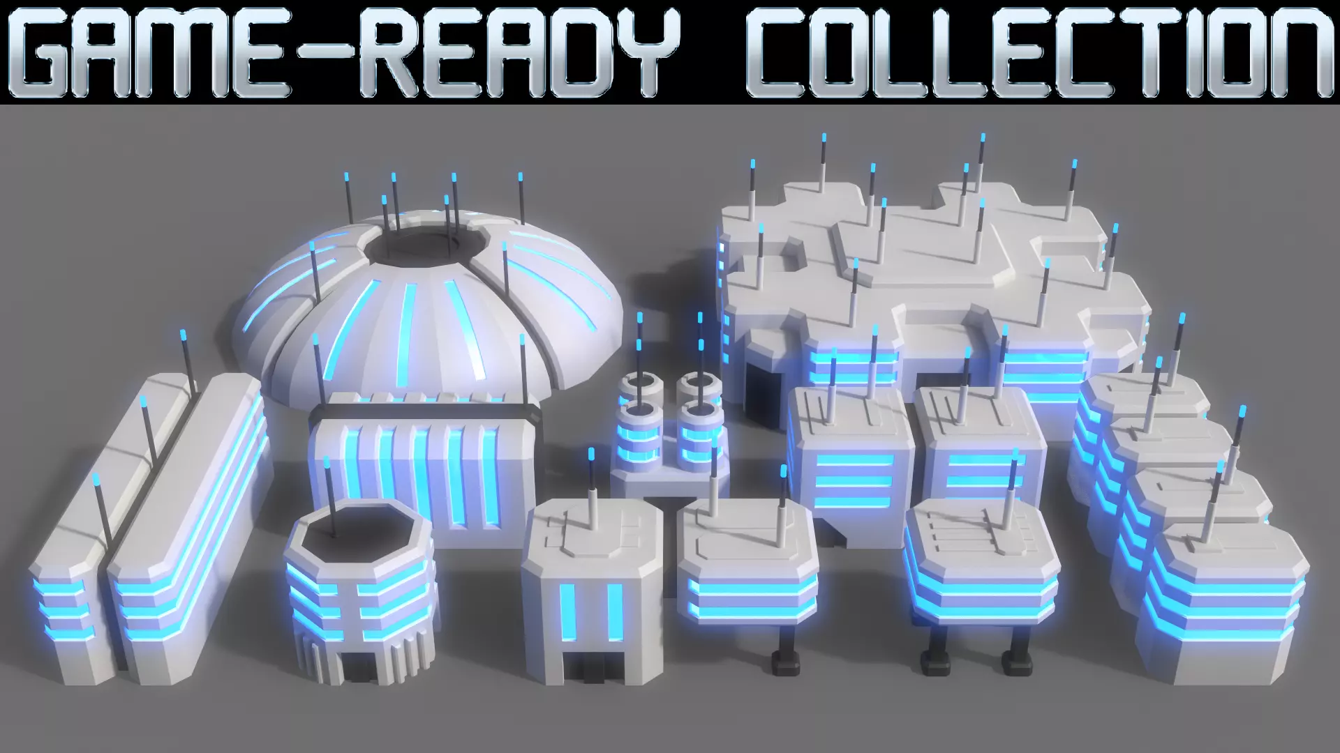 PBR Sci-Fi Building A 11-20 3D Model Collection_0