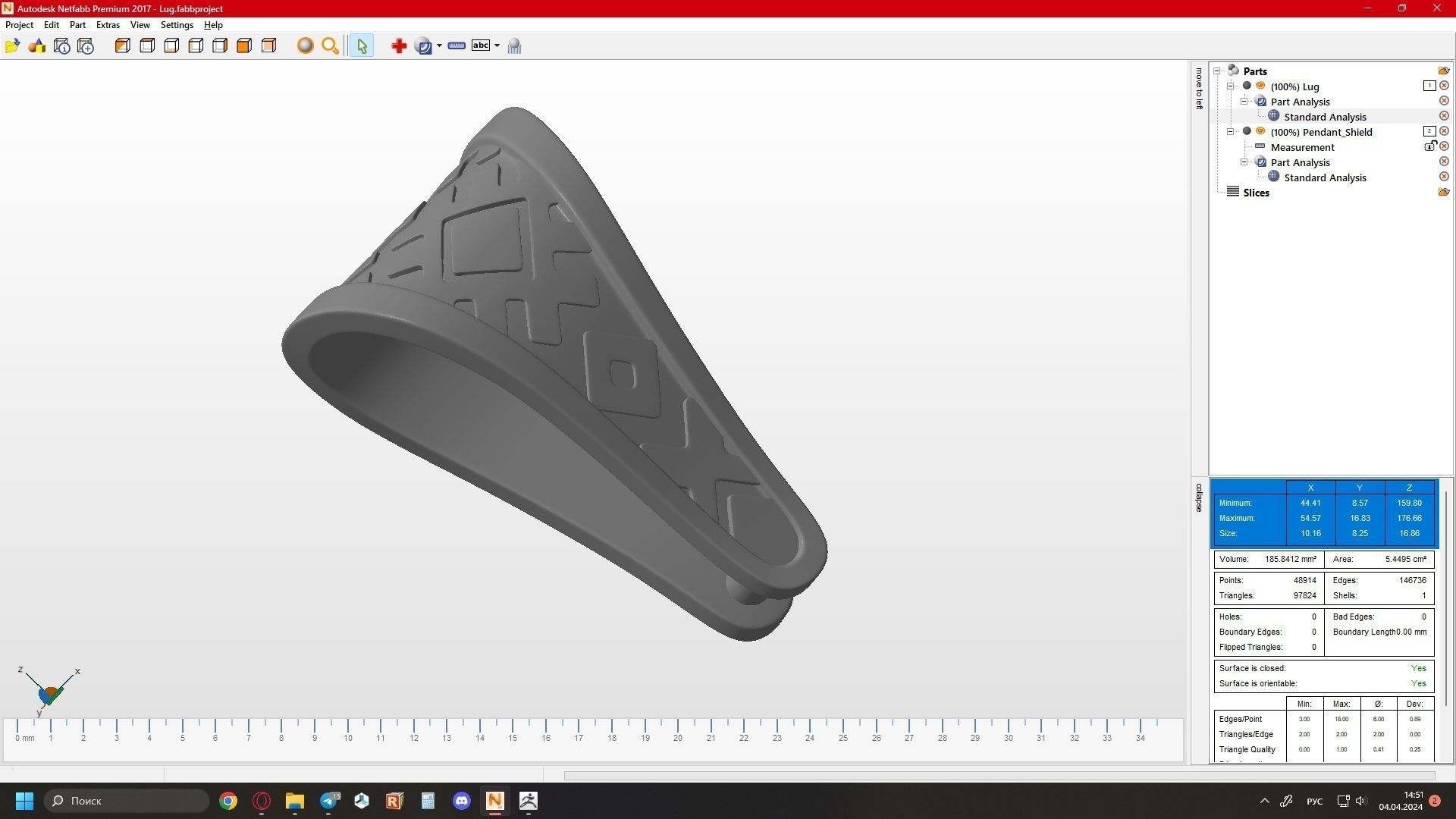 Shield pendant 3D print model_22