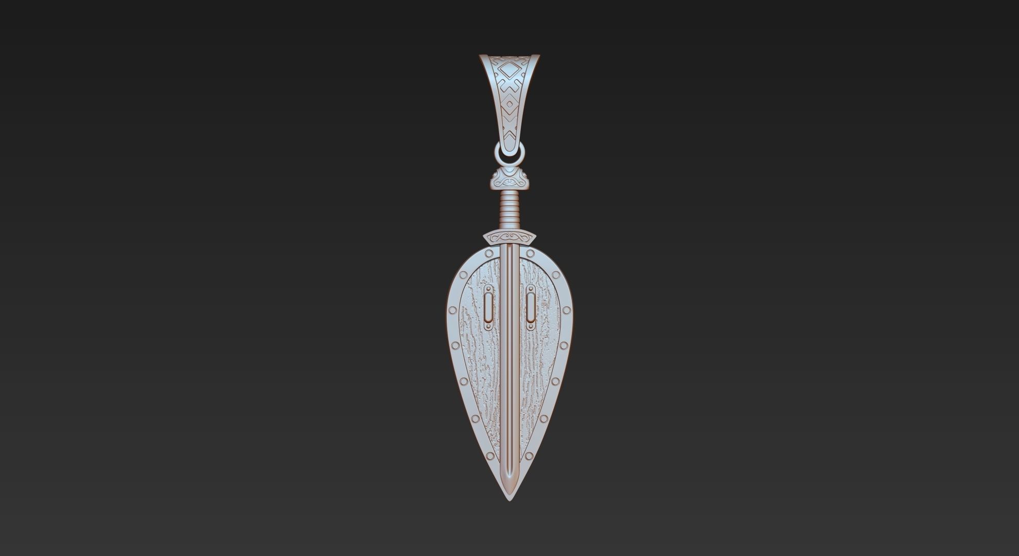Shield pendant 3D print model_21