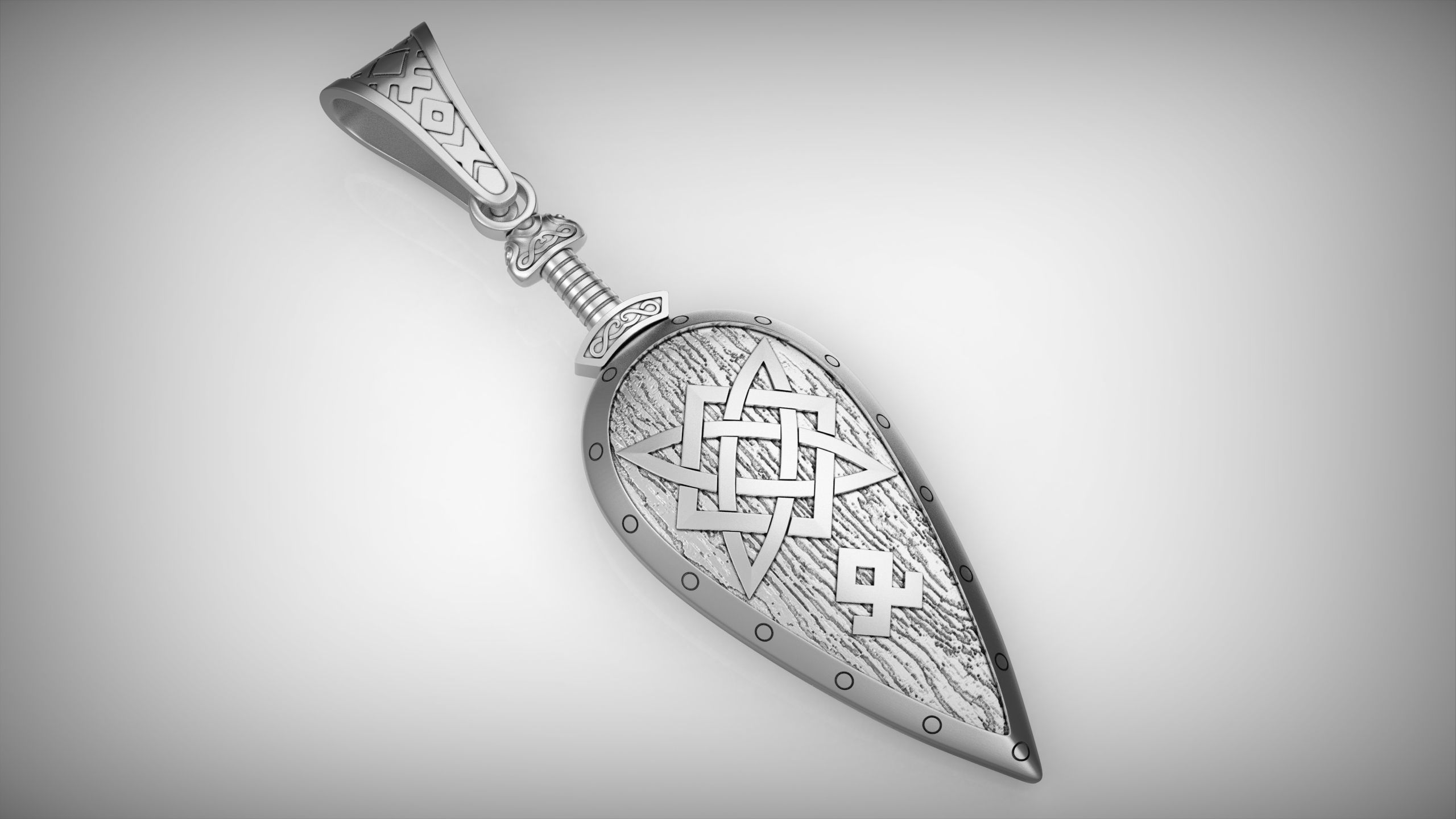 Shield pendant 3D print model_1